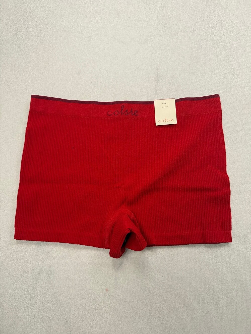 Colsie Red Boxer Shorts 90s VTG Statement Style - Womens L